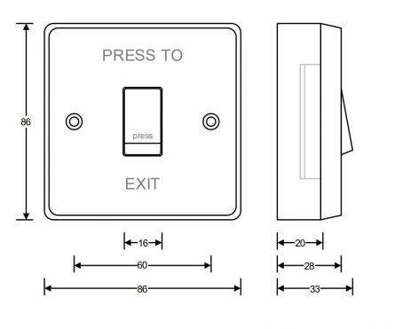 Press To Exit Plastic Low Traffic Switch - Image 4